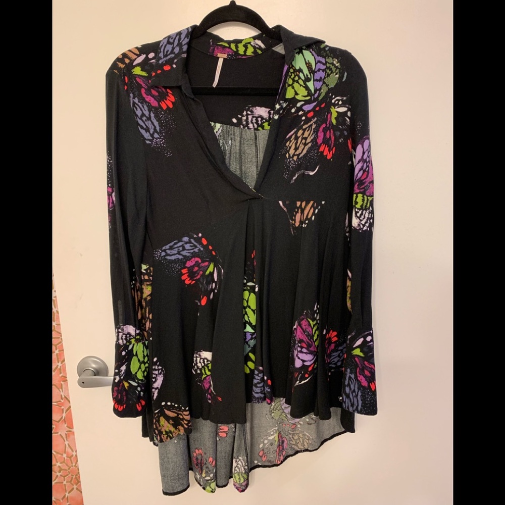 FREE PEOPLE FIELD OF BUTTERFLIES TUNIC